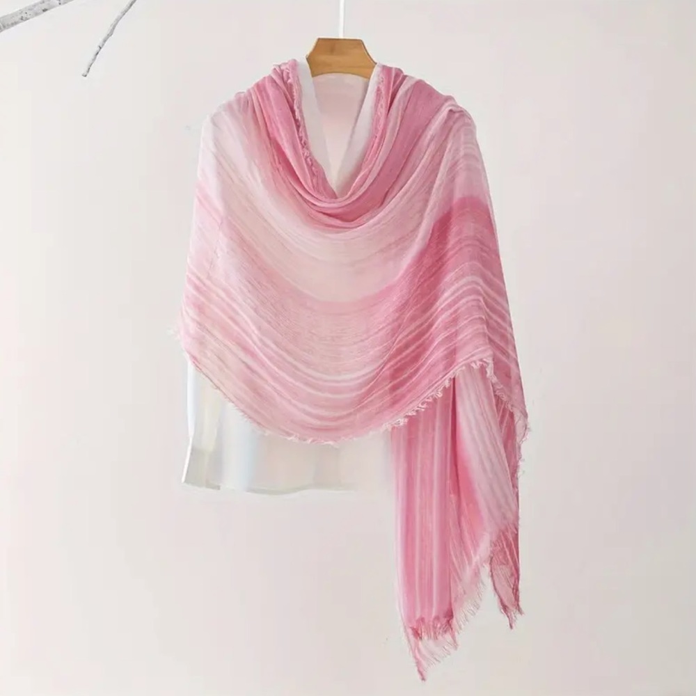 Elegant Gradient Soft Pink Stripe Scarf